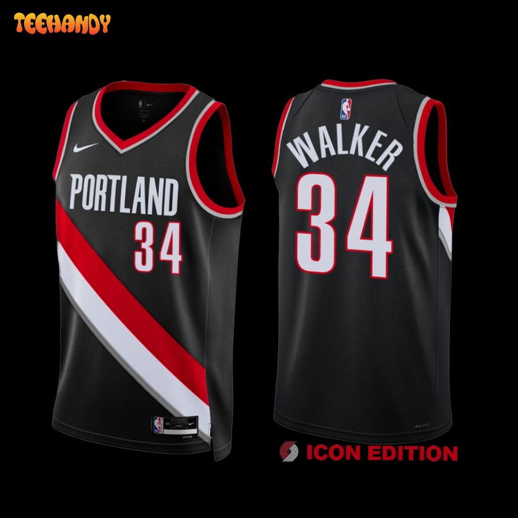 Portland Trail Blazers Jabari Walker 2022-23 Black Icon Edition Jersey