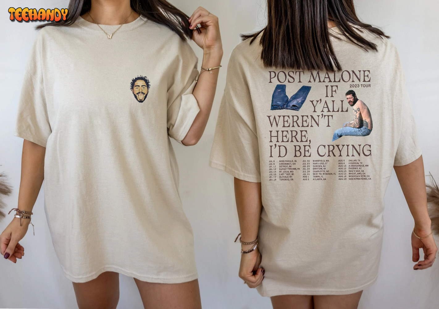 Post Malone 2023 Tour Double Side Shirt