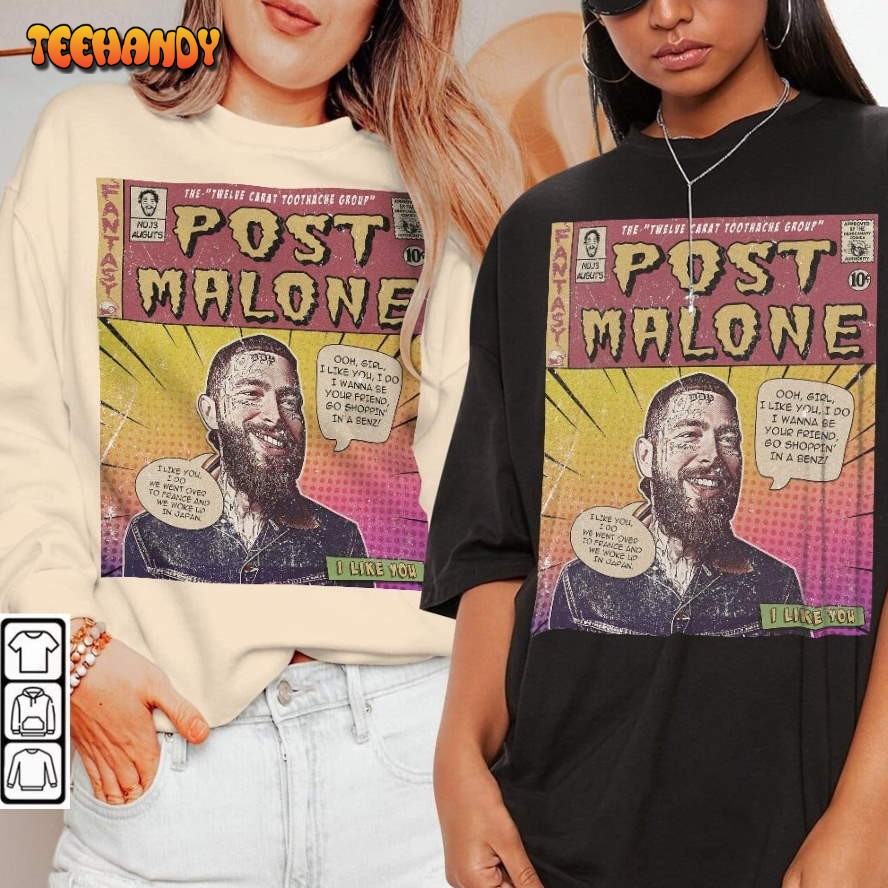 Post Malone Vintage Merch Book Art Twelve Carat Toothache Album Shirt