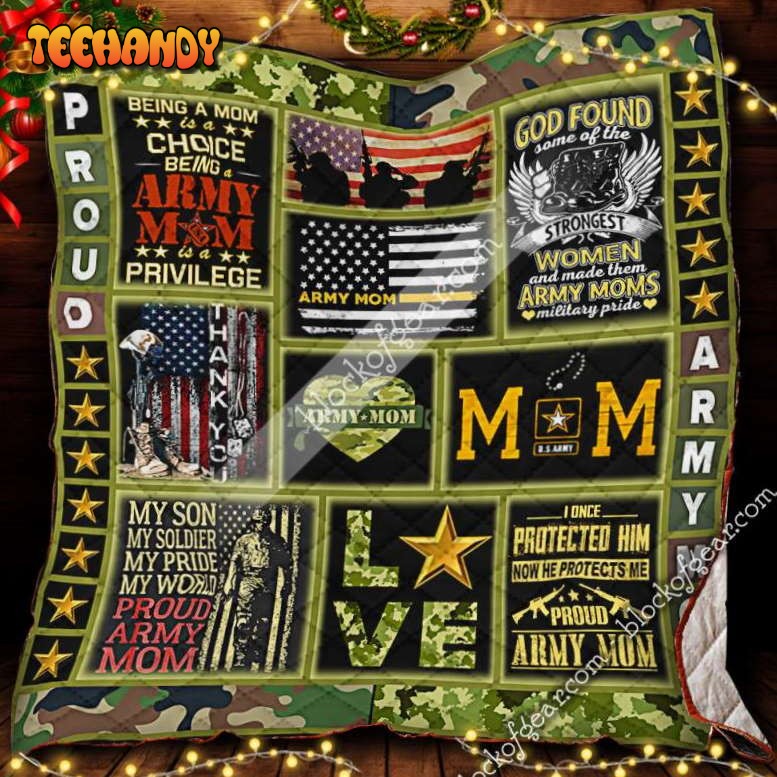 Proud Army Mom 3D Quilt Blanket