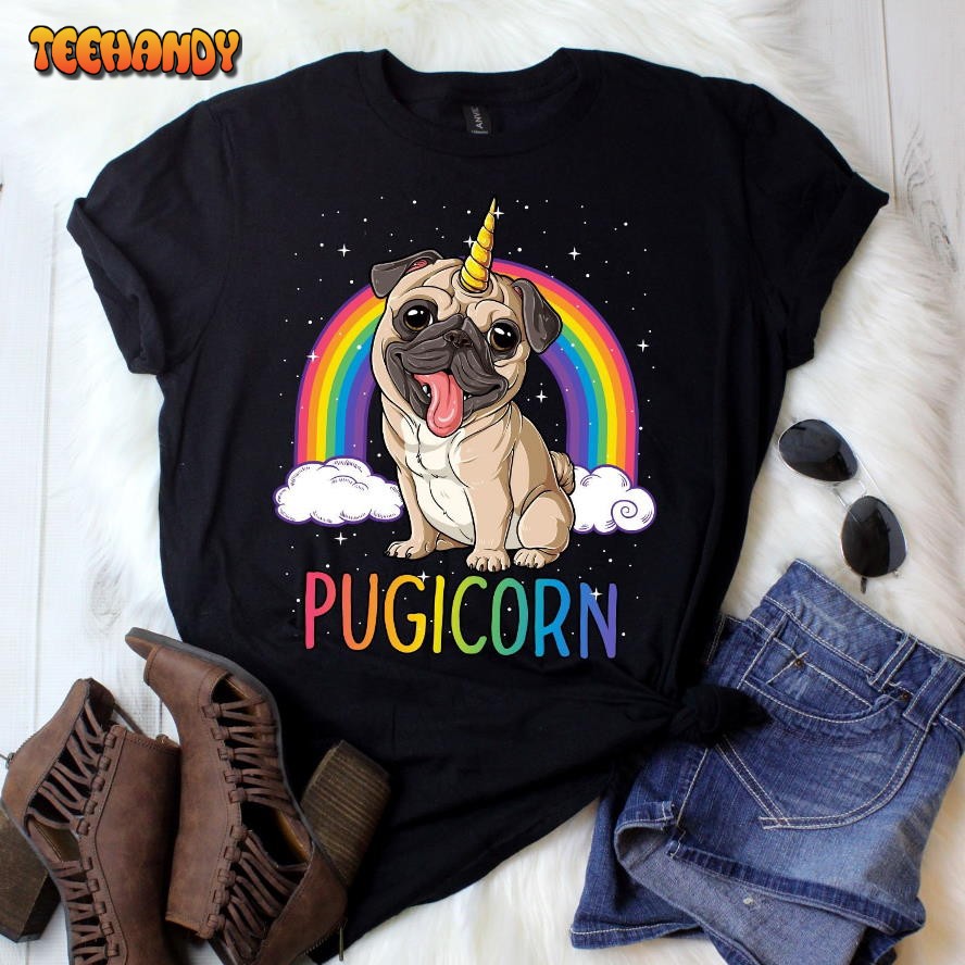 Pugicorn Pug Unicorn Funny Pug Lover T-Shirt