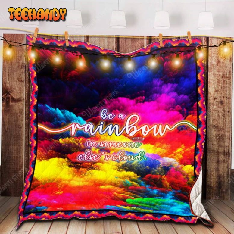 Rainbow Cloud 3D Customized Quilt Blanket