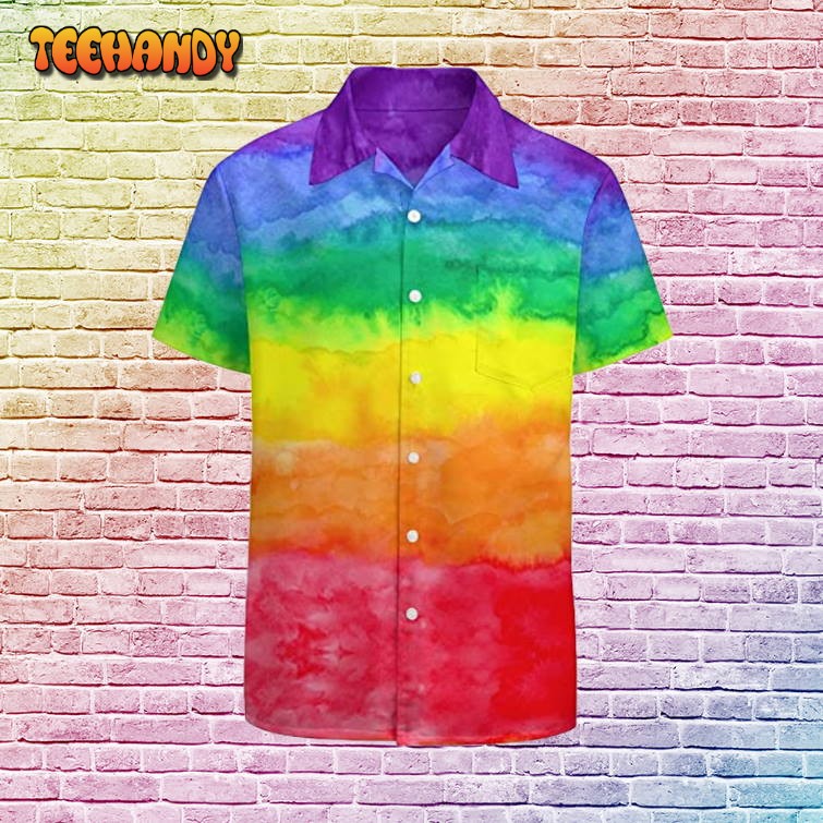 Rainbow Color Hawaiian Shirt Hawaii Shirt Lesbian Rainbow Hawaiian 3D T Shirt