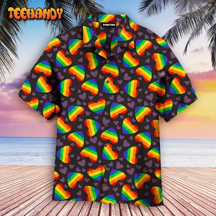 Rainbow Heart Lgbt Hawaiian Shirt Amazing Lgbt Hawaiian Shirt Hawaiian Pride