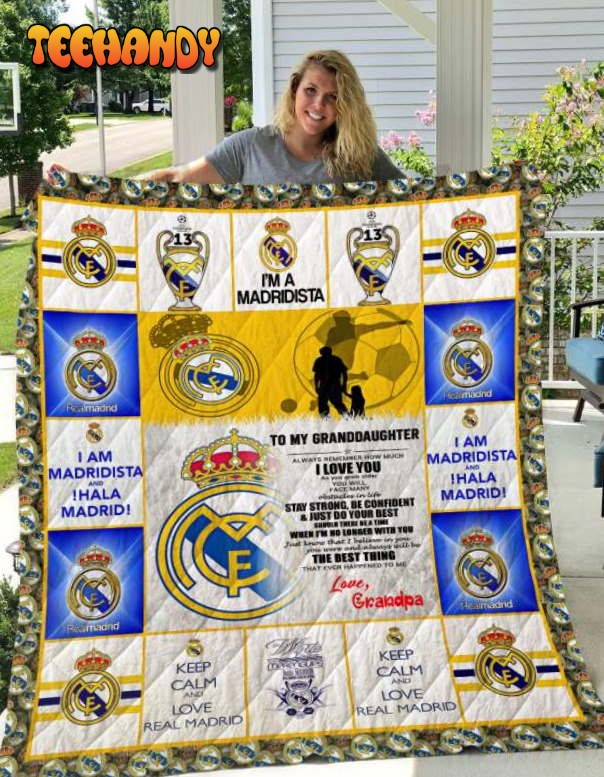 Real Madrid To My Granddaughter Love Grandpa 3D Quilt Blanket