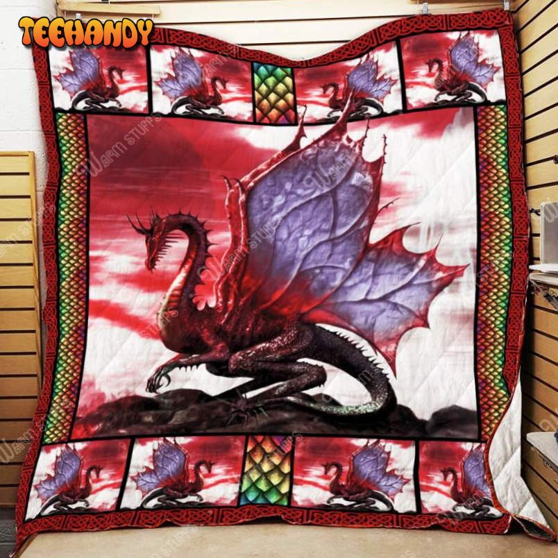 Red Dragon 3D Customized Quilt Blanket