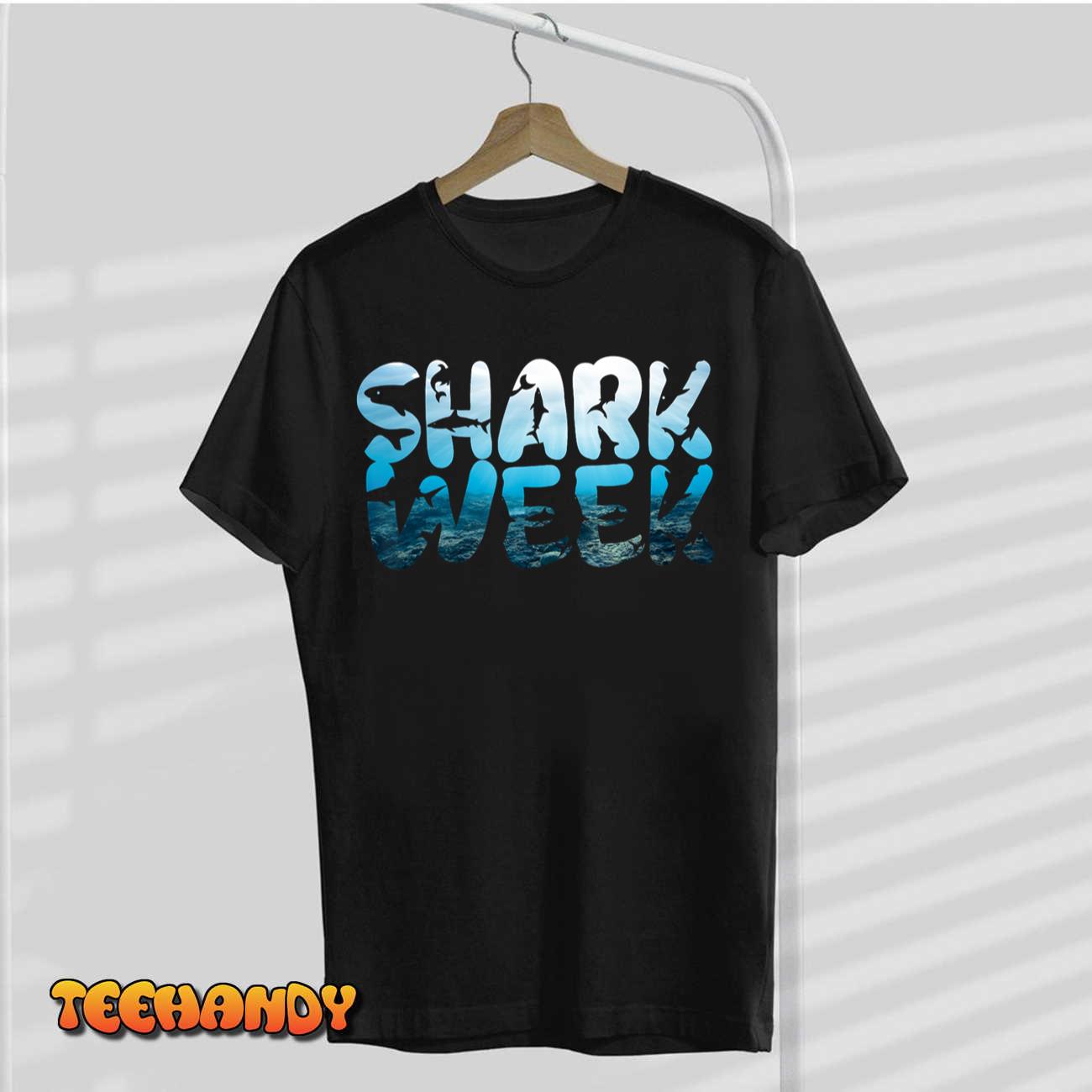 Retro Shark Ocean Biologist Animal Lover Shark Fin Week 2023 T-Shirt