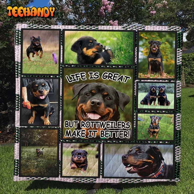 Rottweilers 3D Customized Quilt Blanket