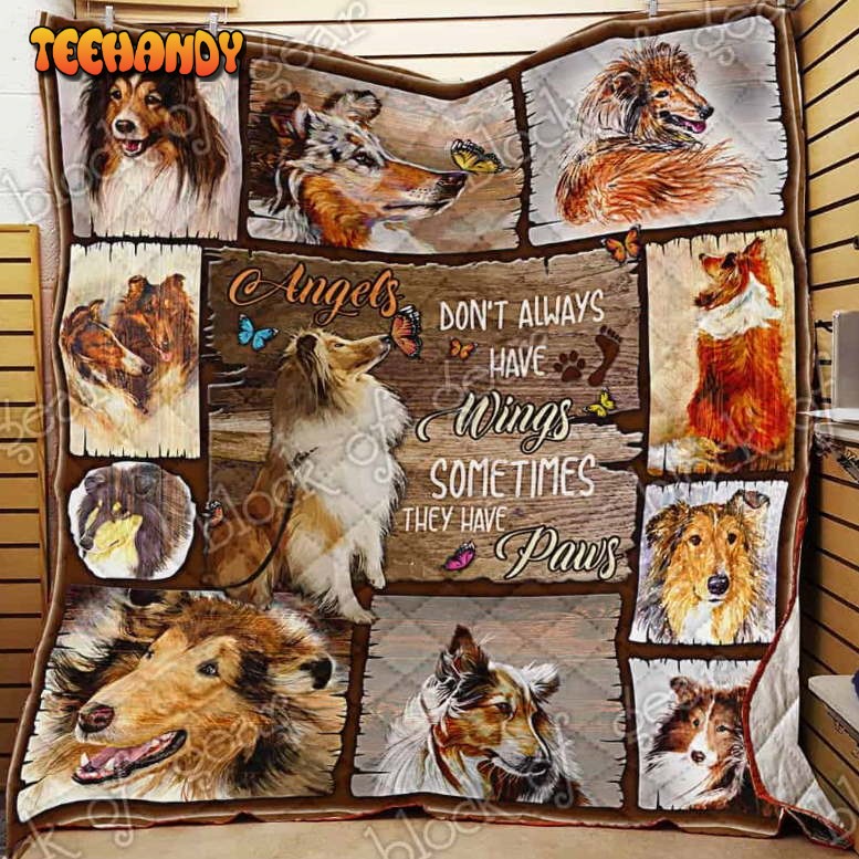 Rough Collie 3D Quilt Blanket