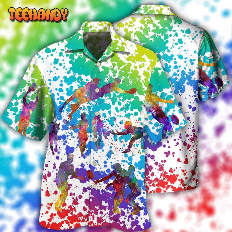 Rugby Colorful Painting Hawaiian Shirt