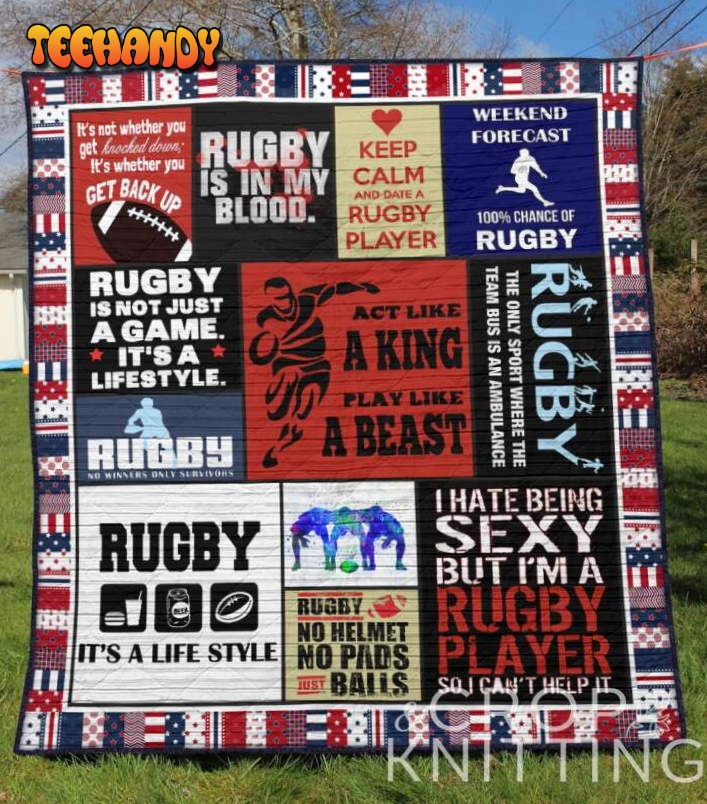 Rugby Men 3D Customized Quilt Blanket