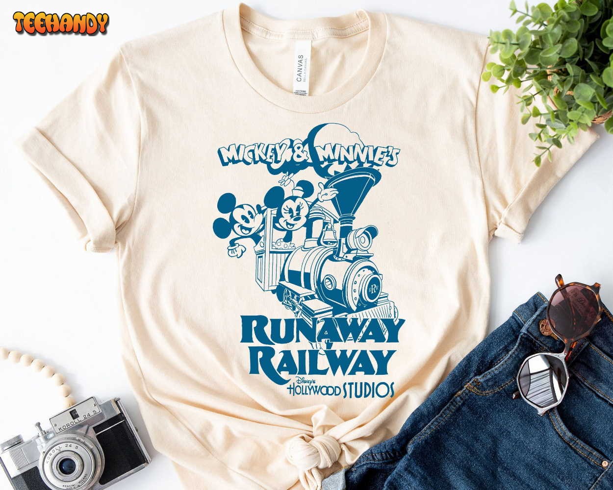 Runaway Railway Mickey & Minnie Hollywood Shirt Mickey Minnie Pluto Shirt