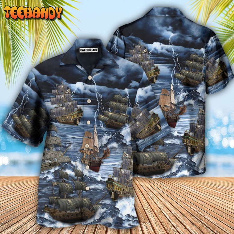 Sailing And Storm Thunder Hawaiian Shirt