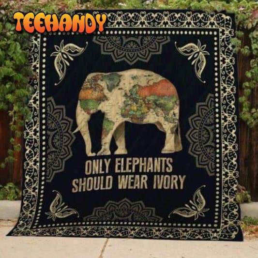 Save Elephants 3D Customized Quilt Blanket