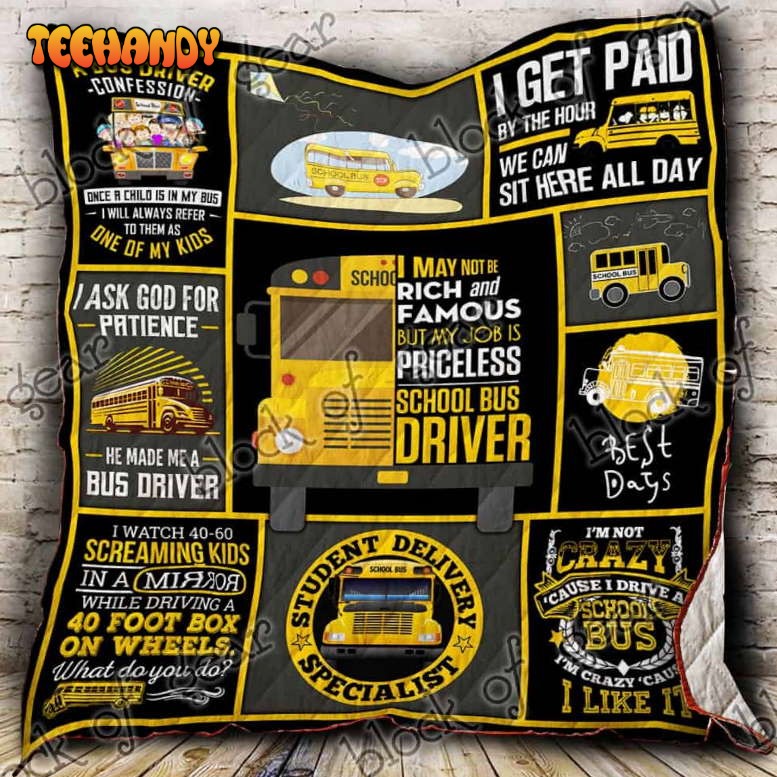 School Bus Driver 3D Quilt Blanket