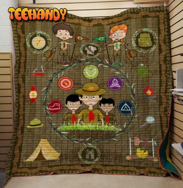 Scout Friends 3D Customized Quilt Blanket