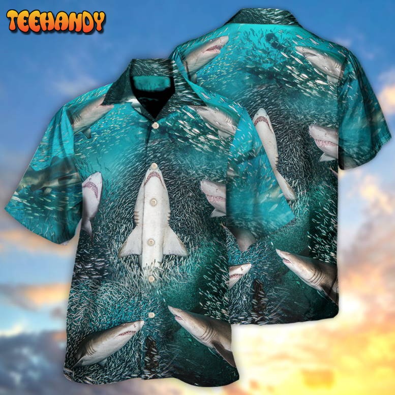 Shark’s Buffet -Thousands Of Sardines Hawaiian Shirt