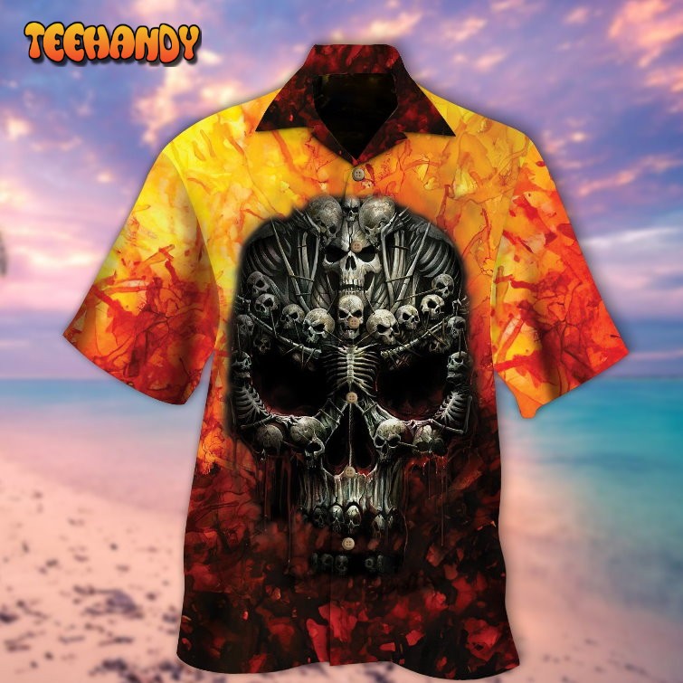 Skeleton Shaped Skull 3D Hawaiian Shirt, Cool Skeleton Hawaii Shirts