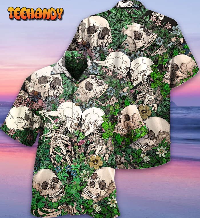 Skull Couple Kiss Hawaiian Shirt