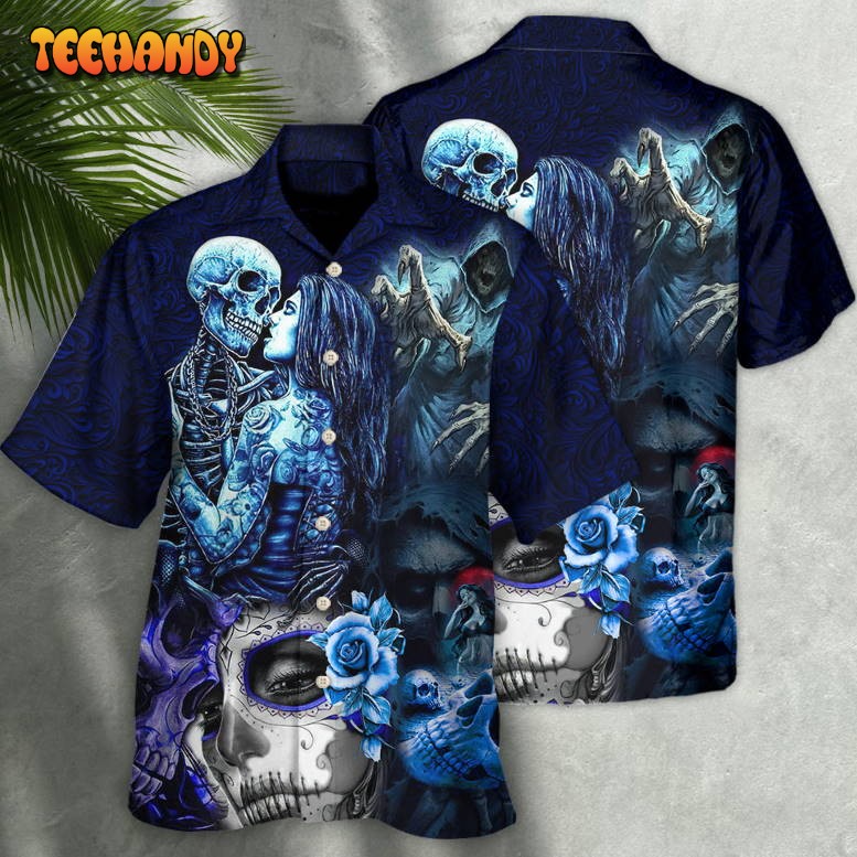 Skull Death Love In Heart Hawaiian Shirt