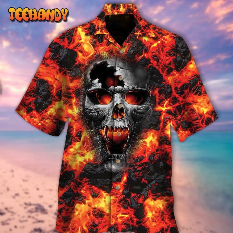 Skull Lava All Over Printed 3D Hawaiian Shirt