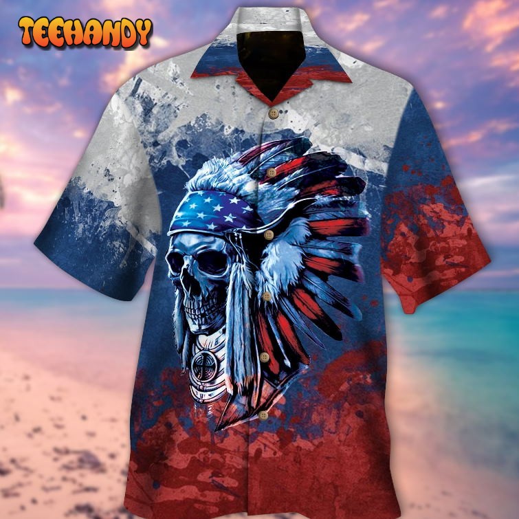 Skull Native American Hawaiian Shirt Men Women