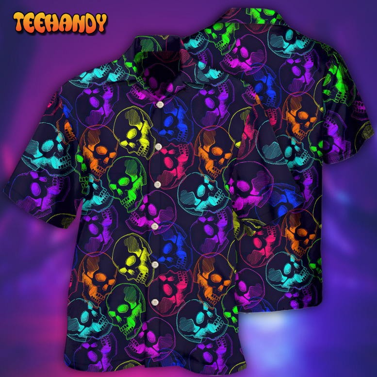 Skull Neon Big Cool Hawaiian Shirt