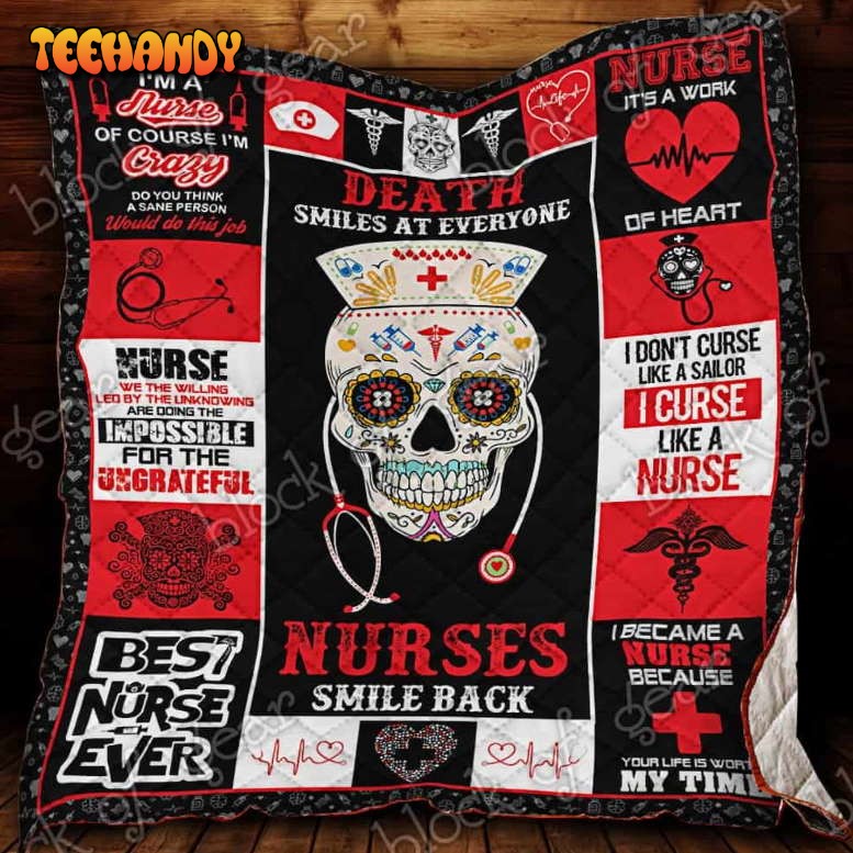 Skull Nurse 3D Quilt Blanket