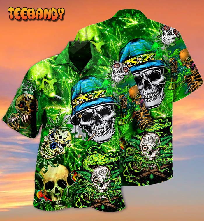 Skull Smile Love Green Cool Hawaiian Shirt