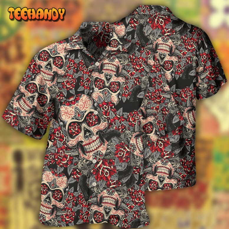 Skull Sugar Floral Hawaiian Shirt