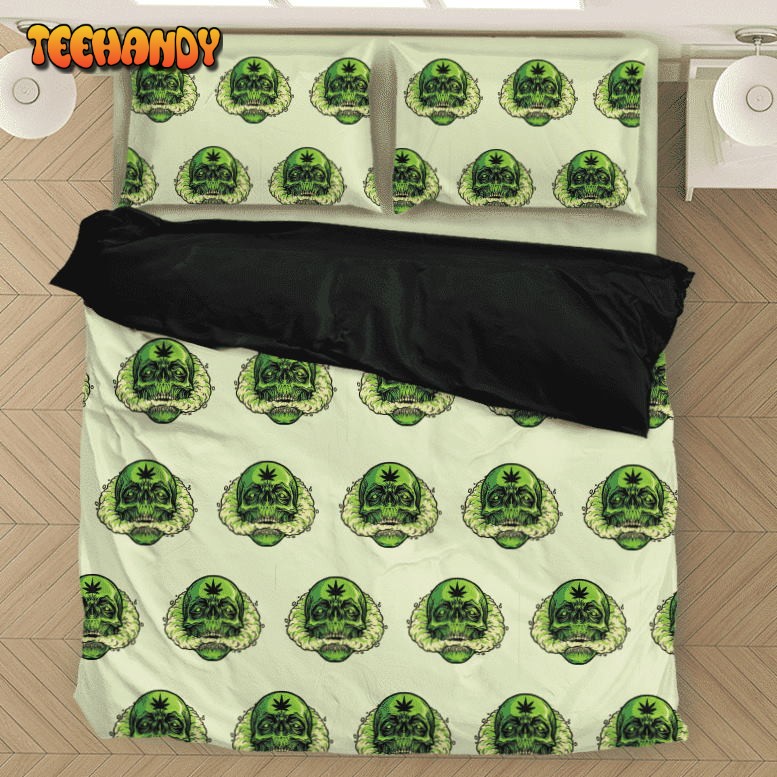 Smoking Weed Skull Marijuana Doobie Kush Cool Bedding Set