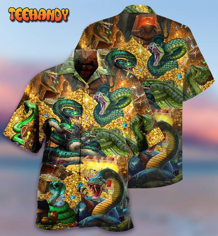 Snake Love Gold Cool Hawaiian Shirt