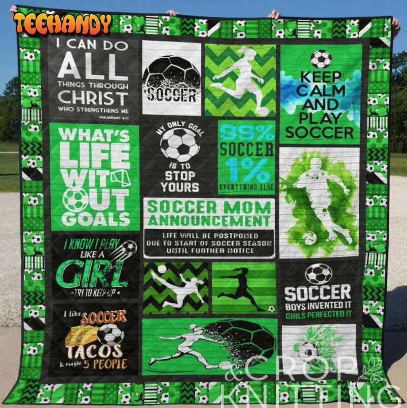 Soccer 3D Customized Quilt Blanket