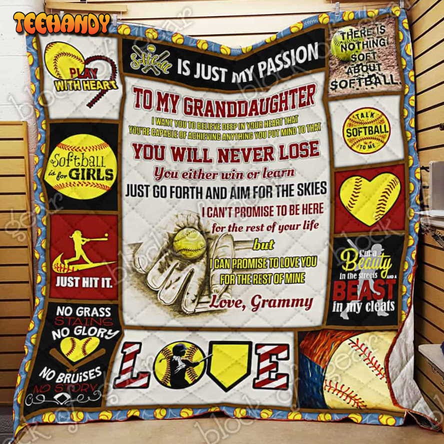 Sofball Granddaughter, Love, Grammy 3D Quilt Blanket