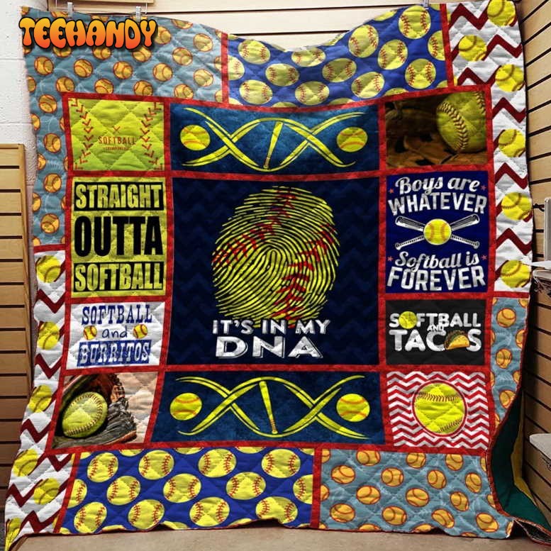 Softball Is In My Dna 3D Customized Quilt Blanket