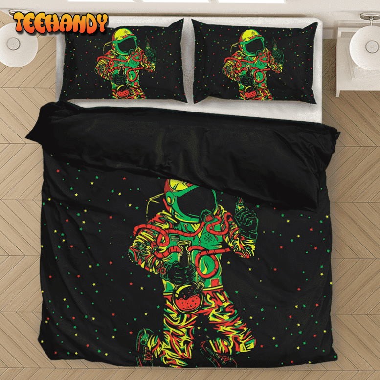 Space Man Astronaut Galaxy Smoking Bong Spaced Out Bedding Set