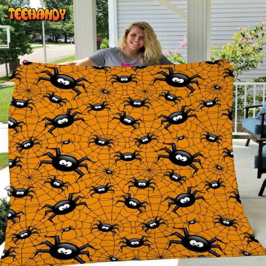 Spiderweb Halloween Sherpa Blanket Sherpa Blanket Spooky Halloween