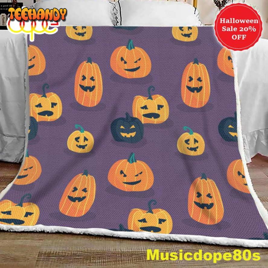 Spooky Pumpkins Funny Evil Halloween Sofa Fleece Blanket Halloween