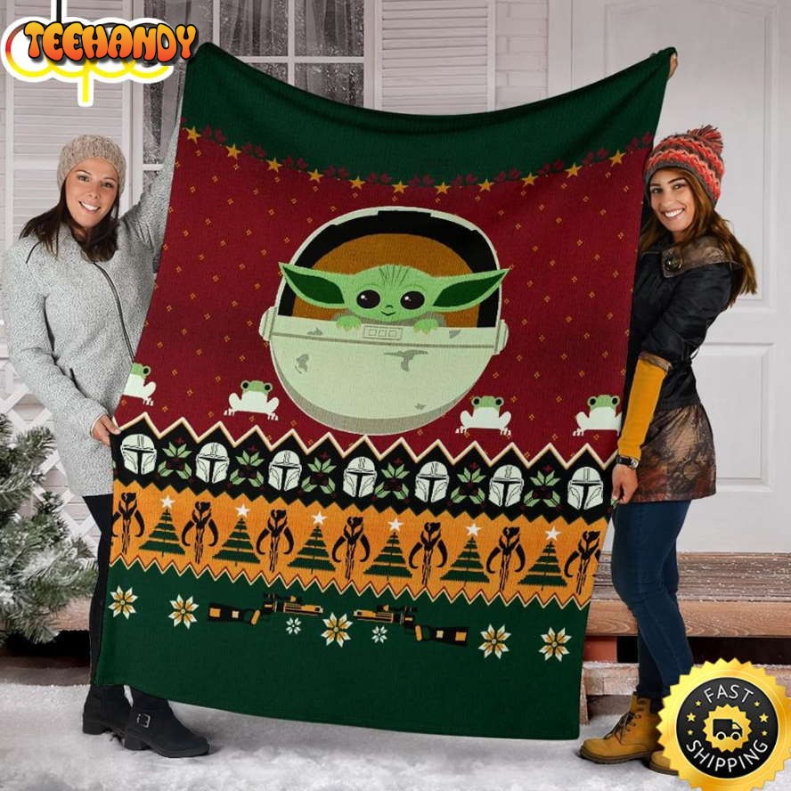 Star Wars Baby Yoda Christmas Fleece Blanket