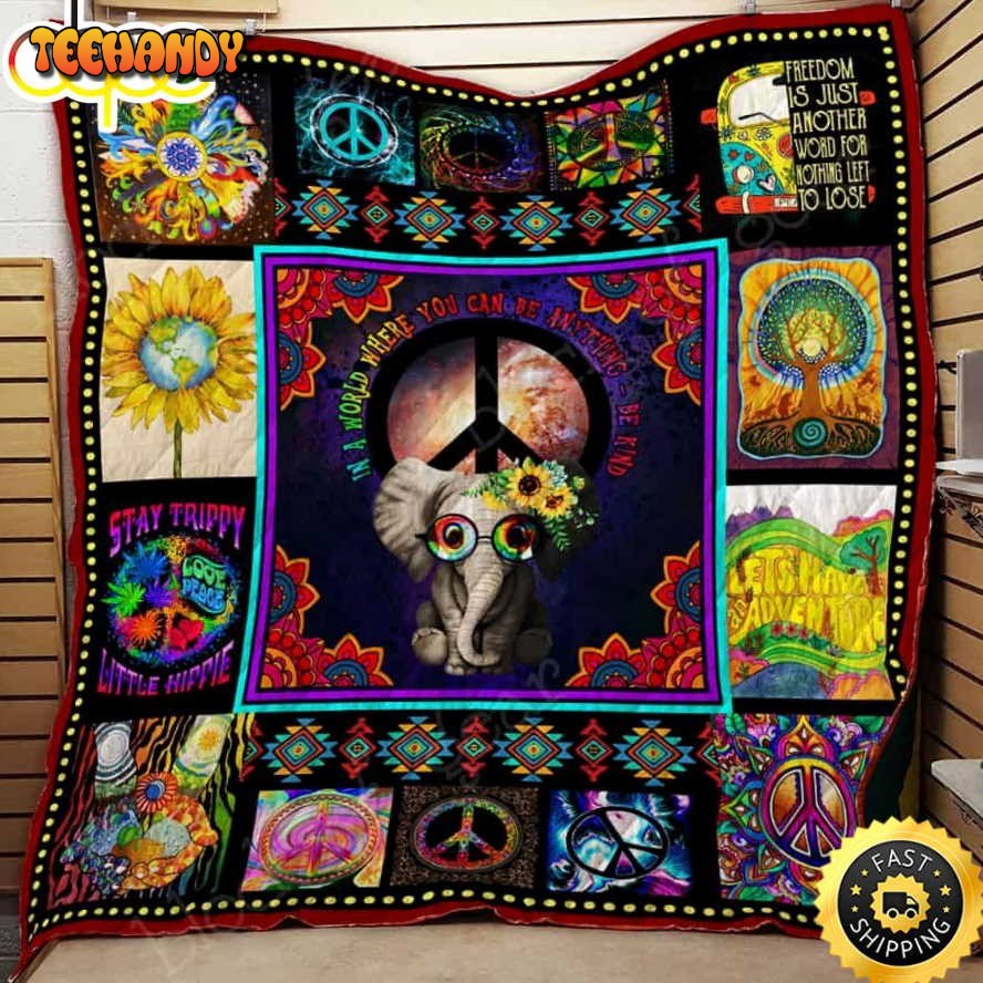 Stay Trippy Little Hippie Funny Hippie Blanket