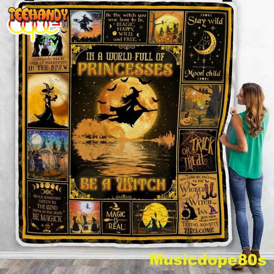 Stay Wild Moon Child Witch Halloween Sofa Fleece Throw Blanket