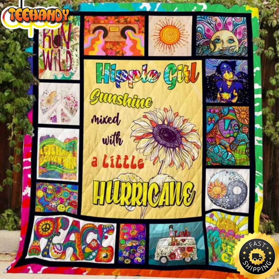 Sunshine Hippie Girl Hippie Blanket