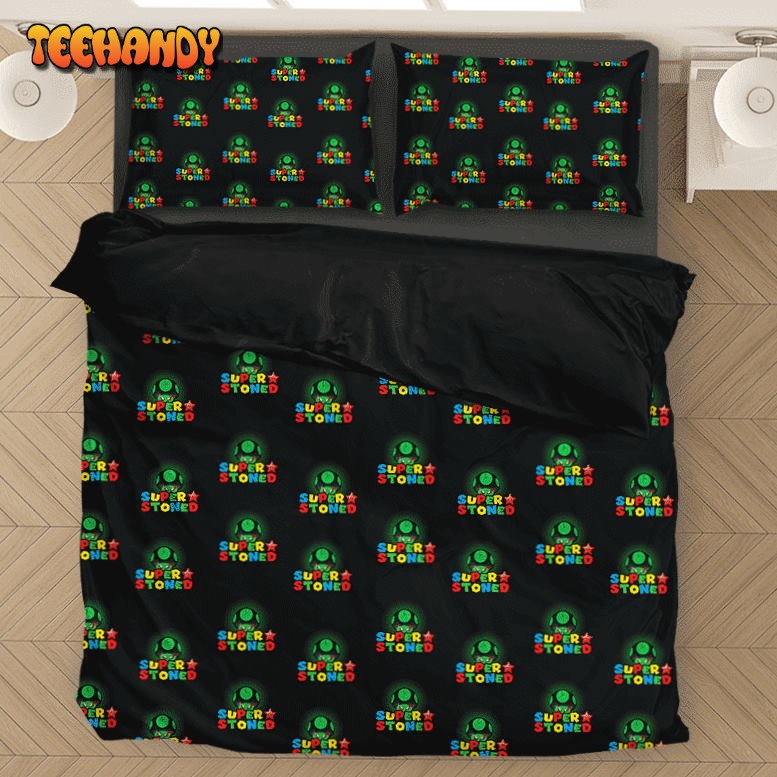 Super Stoned Mushroom Weed Mario Cool Seamless Bedding Set