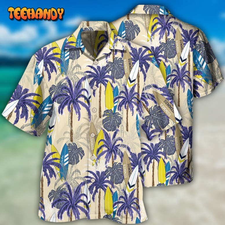 Surfing Tropical Tree Hawaiian Shirt