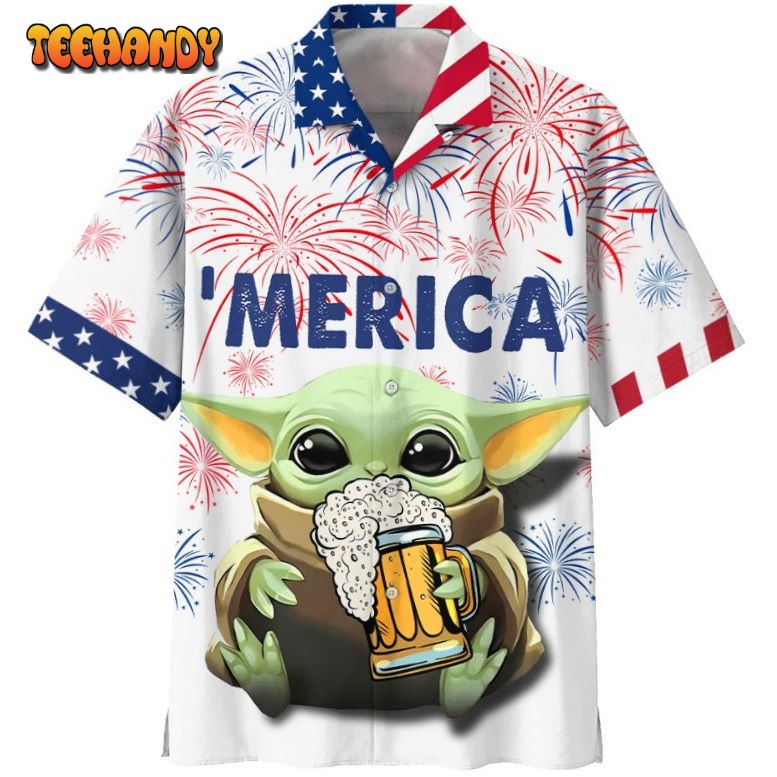 SW Baby Yoda With Beer Hawaiian Shirt