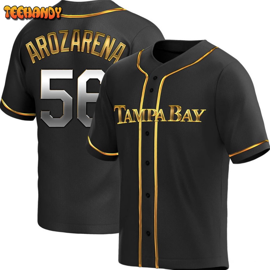 Tampa Bay Rays Randy Arozarena Black Golden Replica Jersey