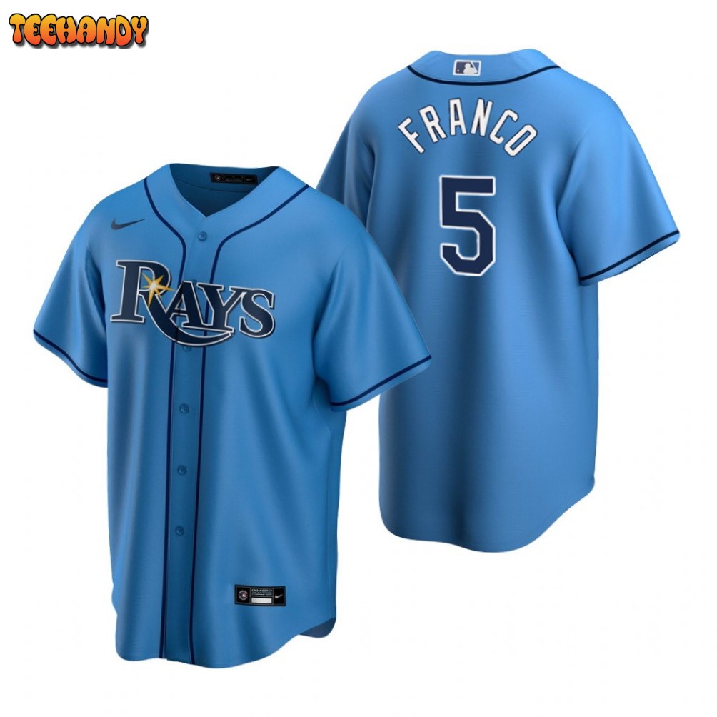 Tampa Bay Rays #5 Wander Franco Light Blue Alternate Team Jersey