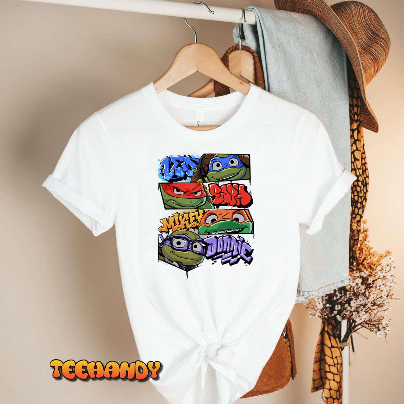 Teenage Mutant Ninja Turtles Mutant Mayhem Graffiti Names T-Shirt