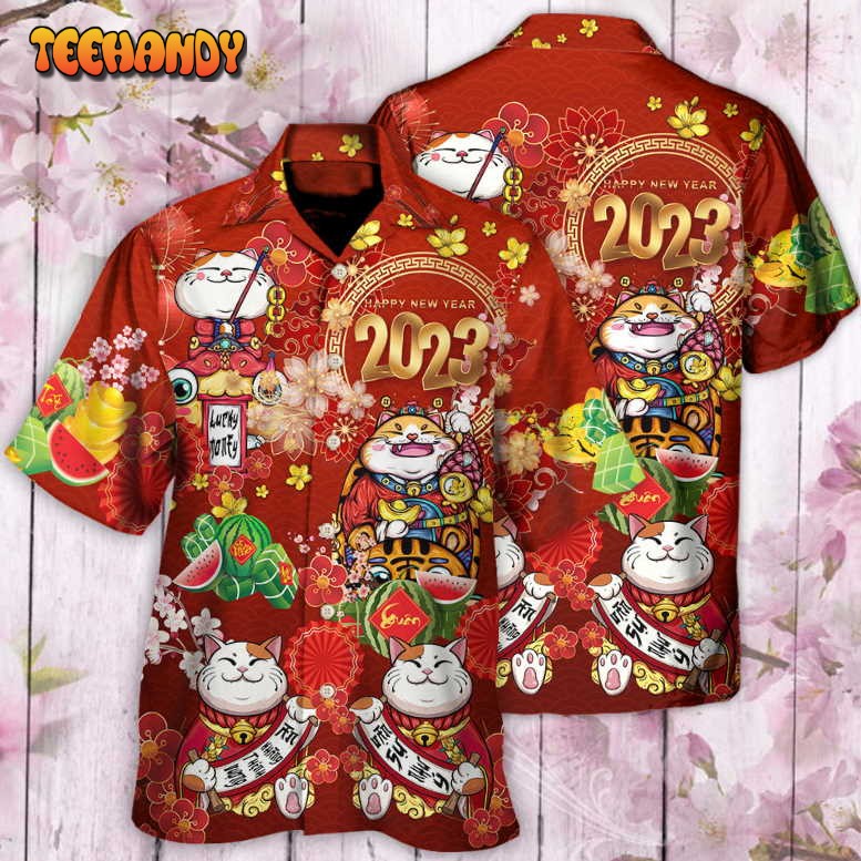 Tet Holiday Cat Happy New Year 2023 Hawaiian Shirt