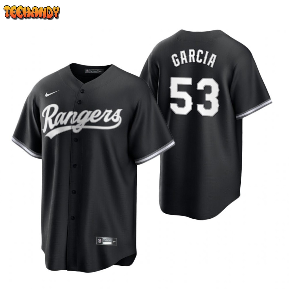 Texas Rangers Adolis Garcia Black White Fashion Replica Jersey